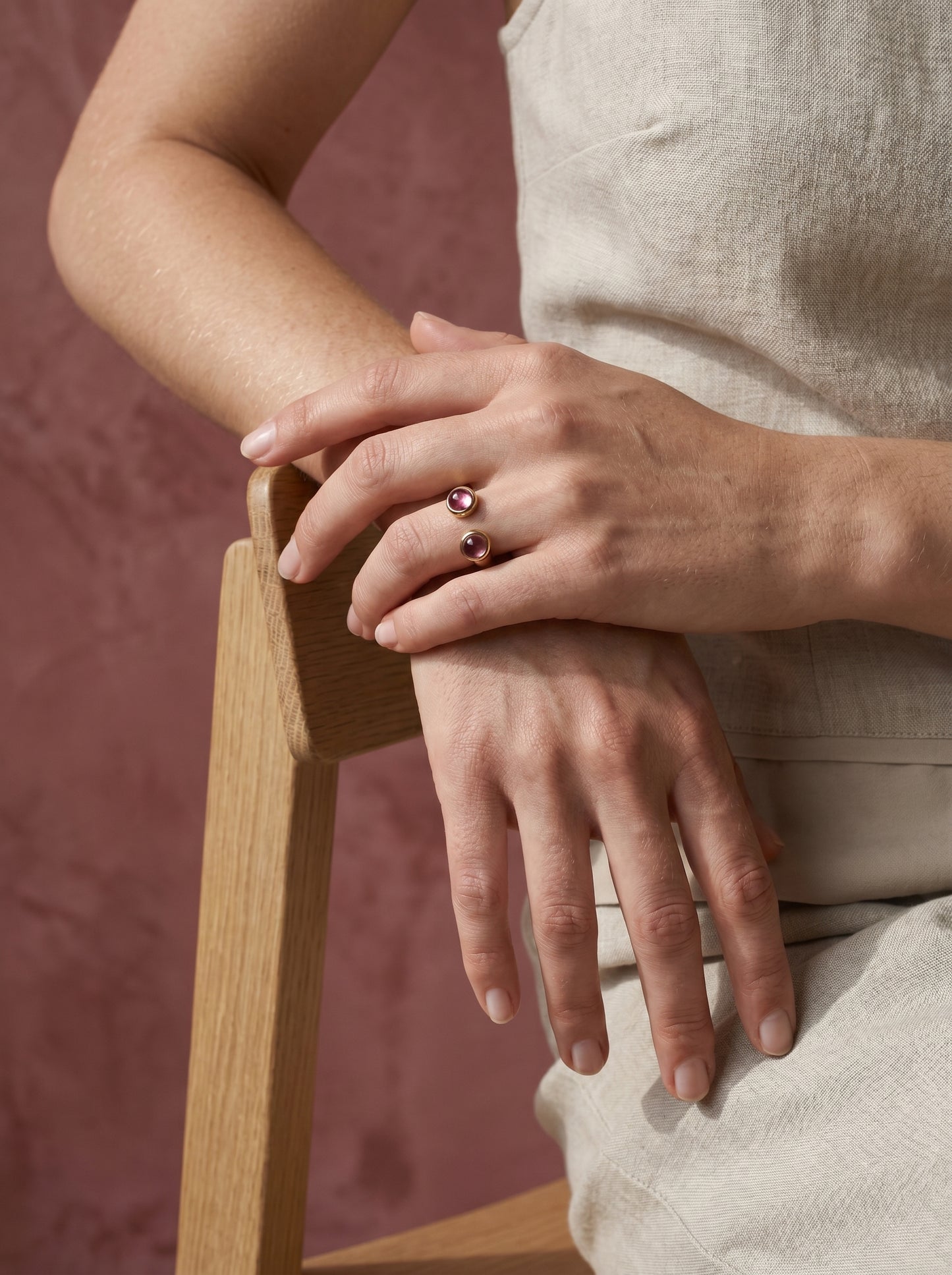 Amethyst Dual Stone Ring