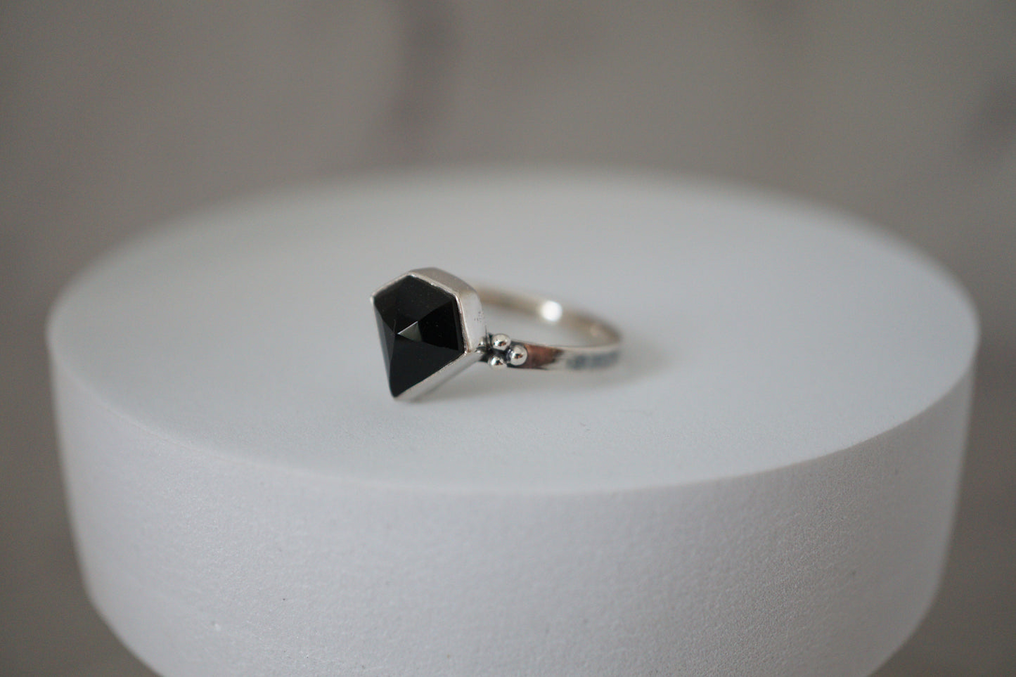 Black Onyx Ornate Silver Ring