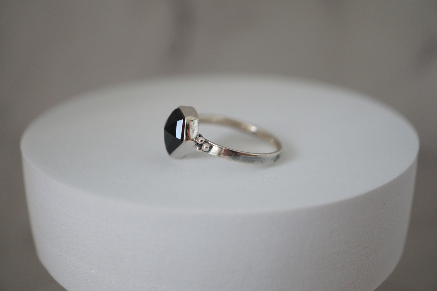 Black Onyx Ornate Silver Ring
