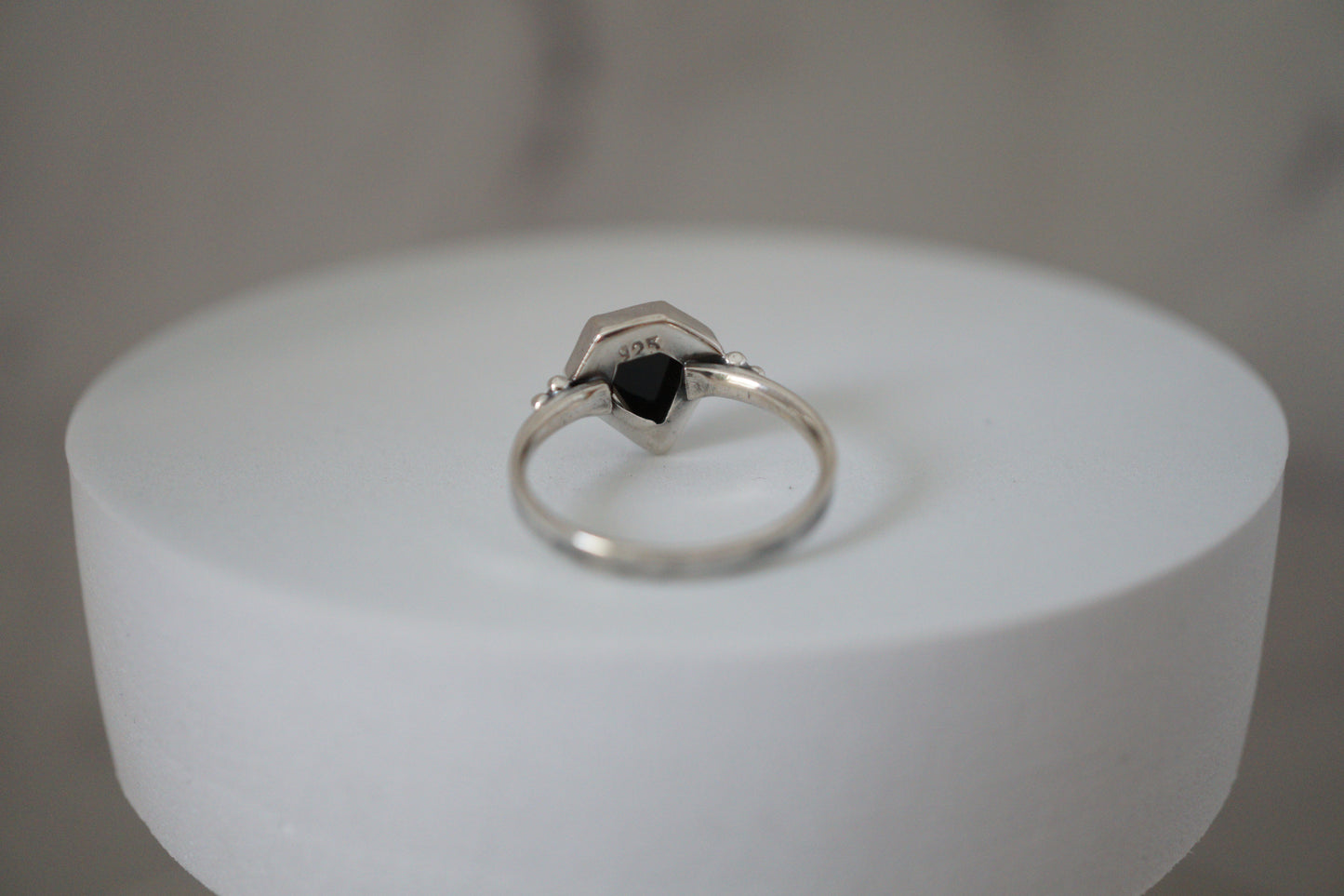 Black Onyx Ornate Silver Ring
