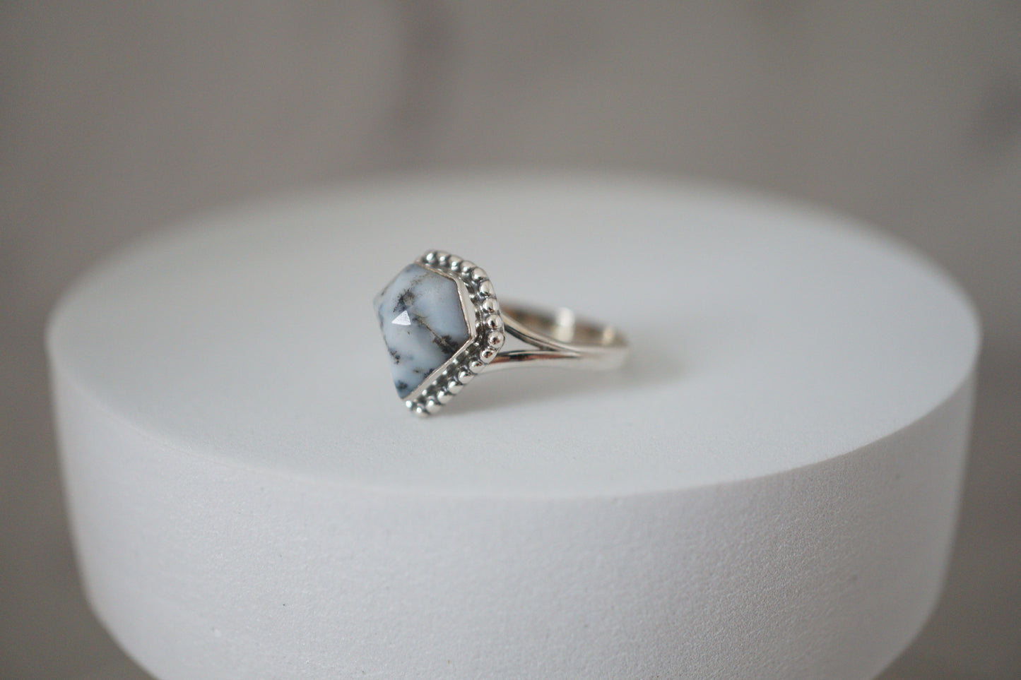 Dendrite Opal Kite Silver Ring