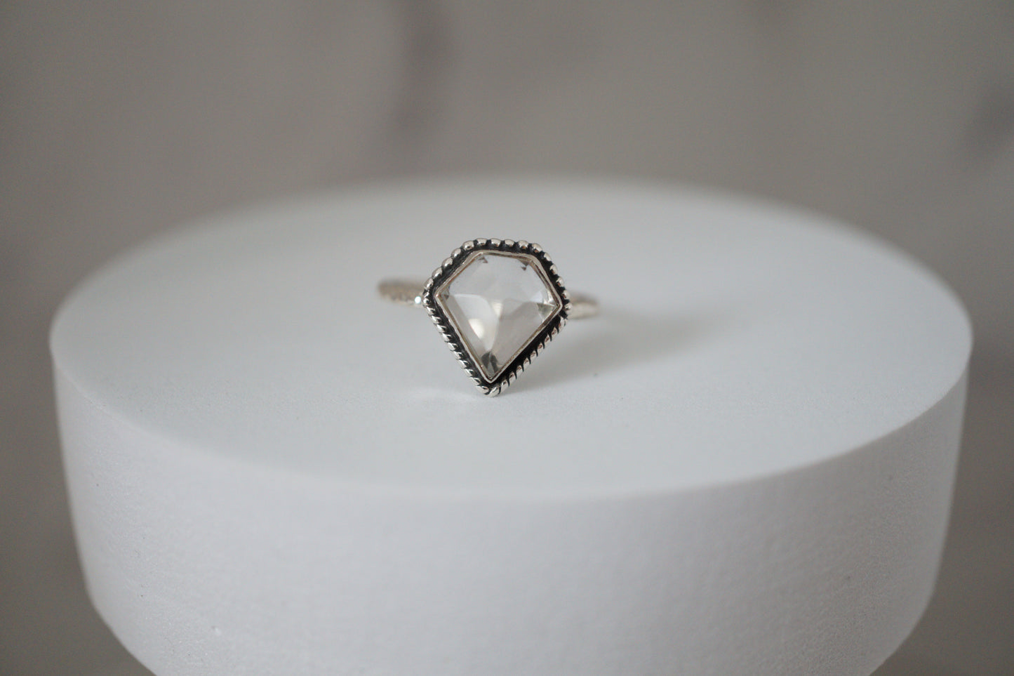 Rock Crystal Kite Ring
