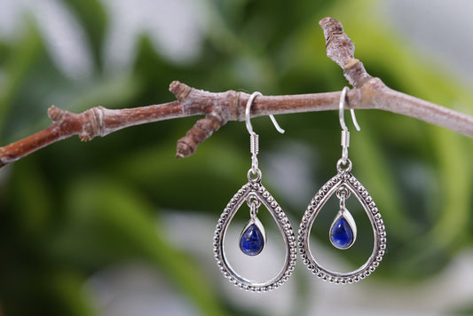 Lapis Lazuli Sterling Silver Teardrop Earring
