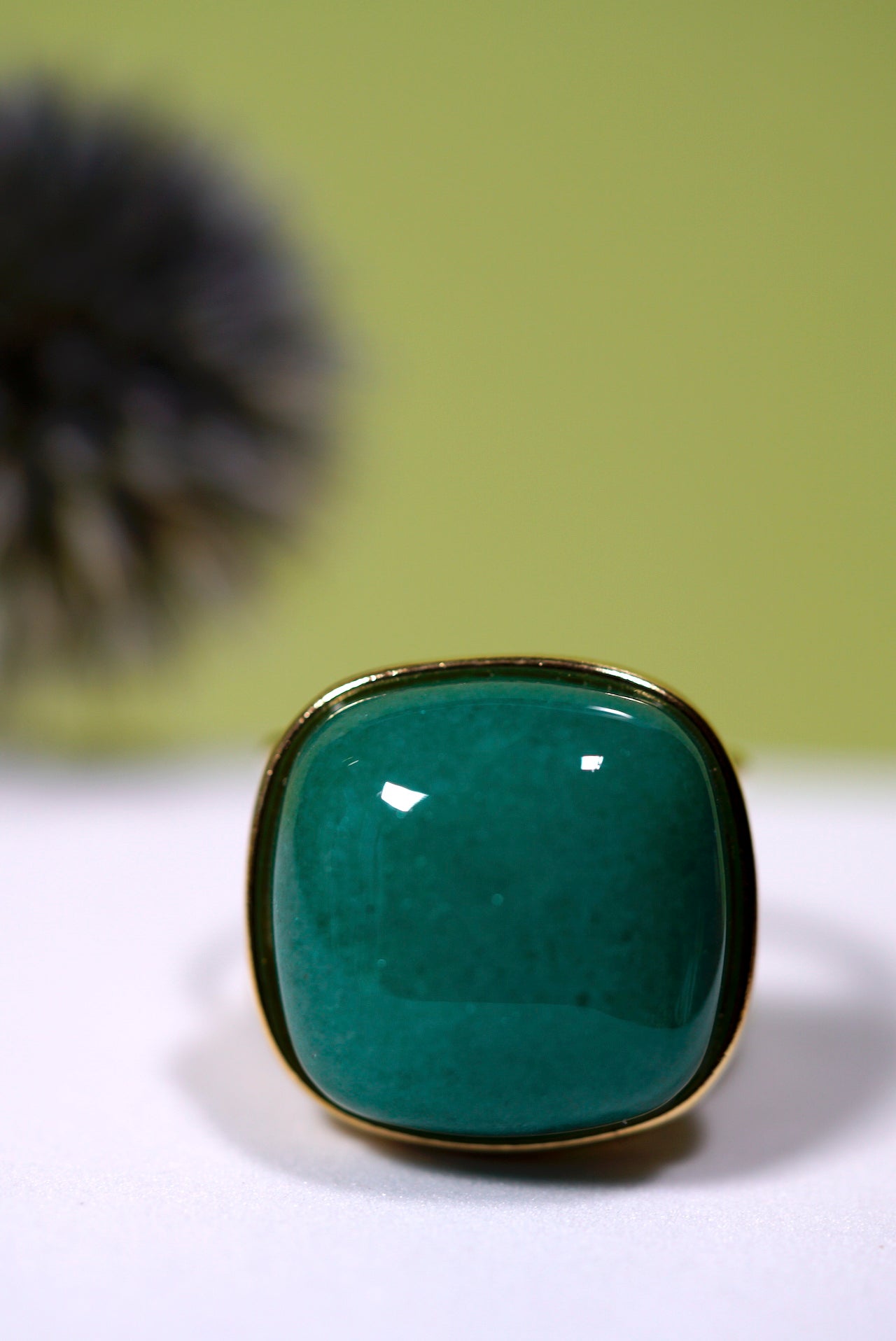 Green Quartz Cuff Statement Ring