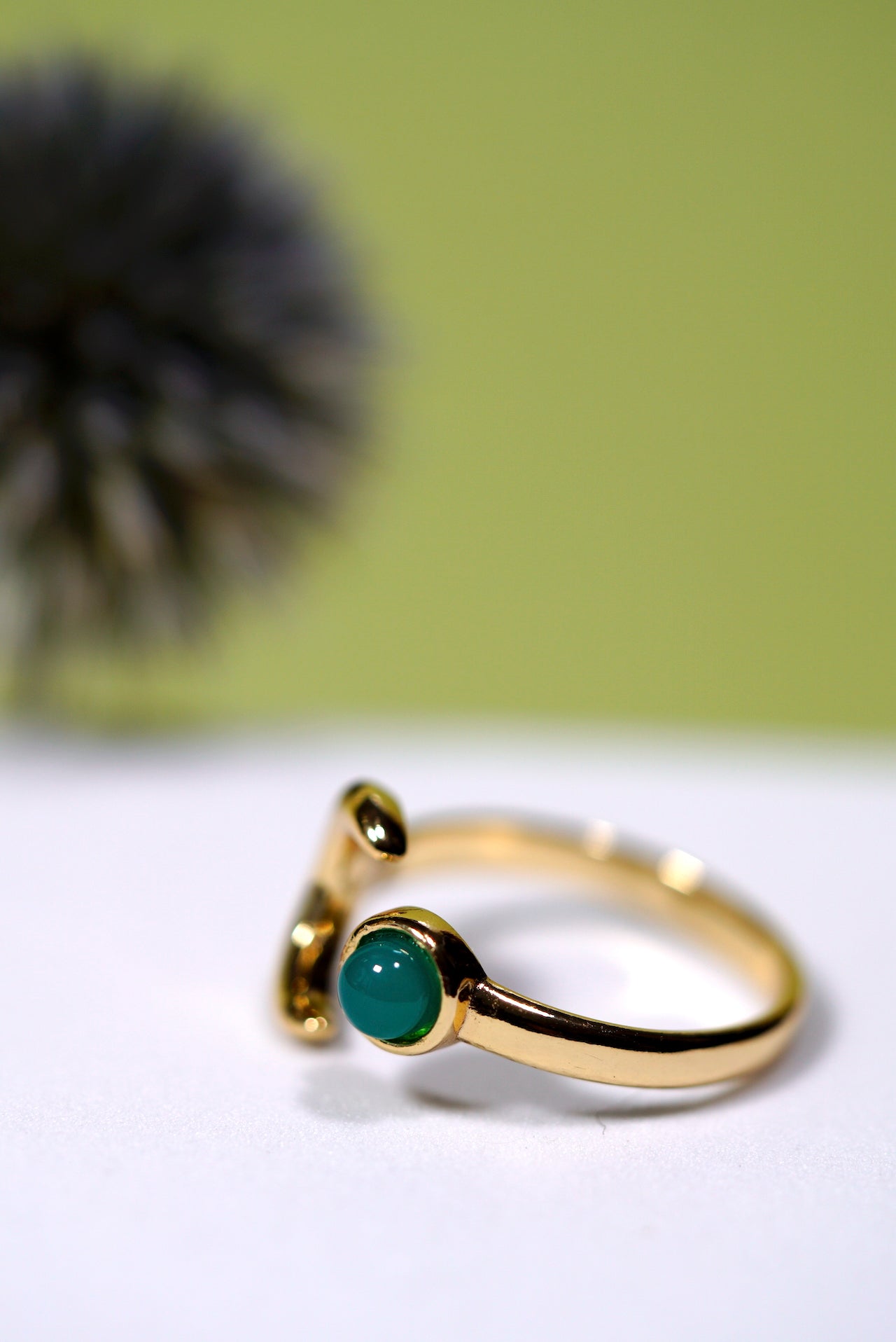 Moon and Agate Stone Ring