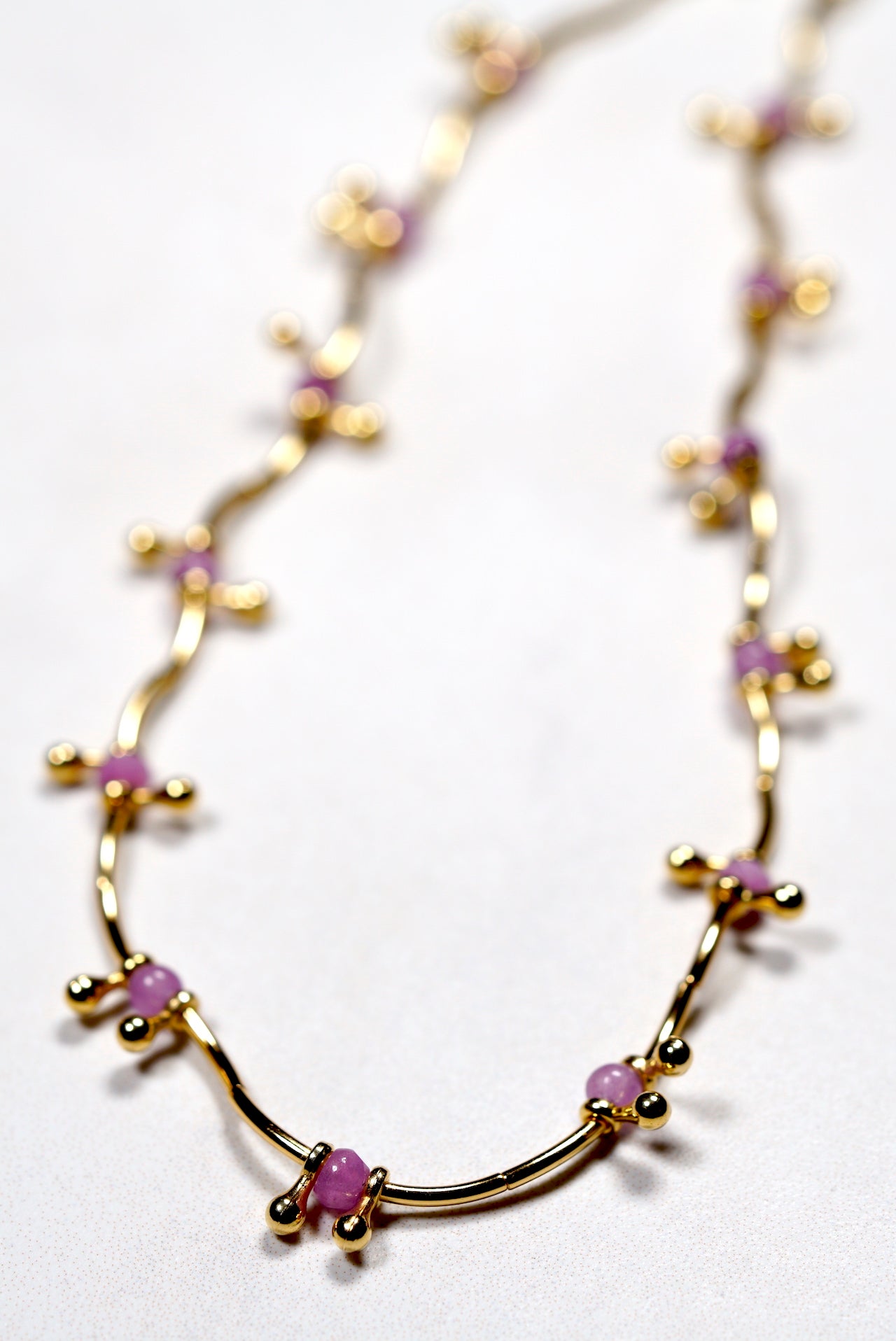 Amethyst Wavy Necklace Choker