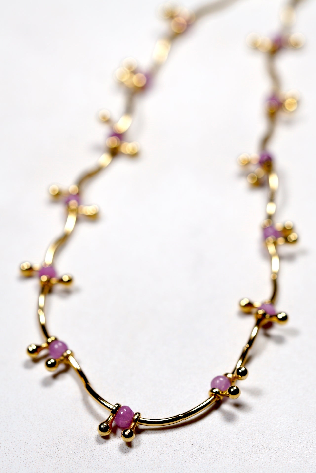 Amethyst Wavy Necklace Choker