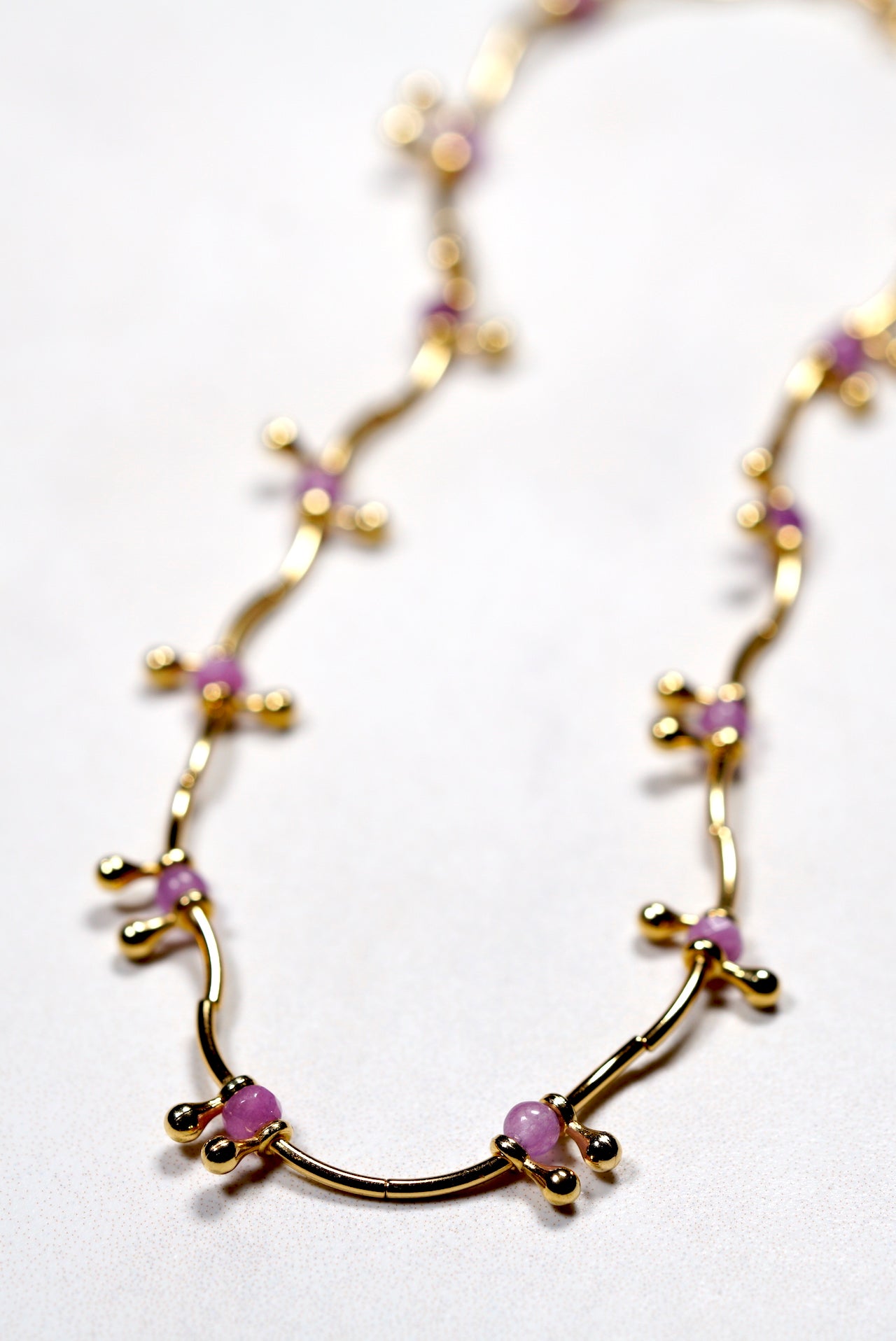 Amethyst Wavy Necklace Choker