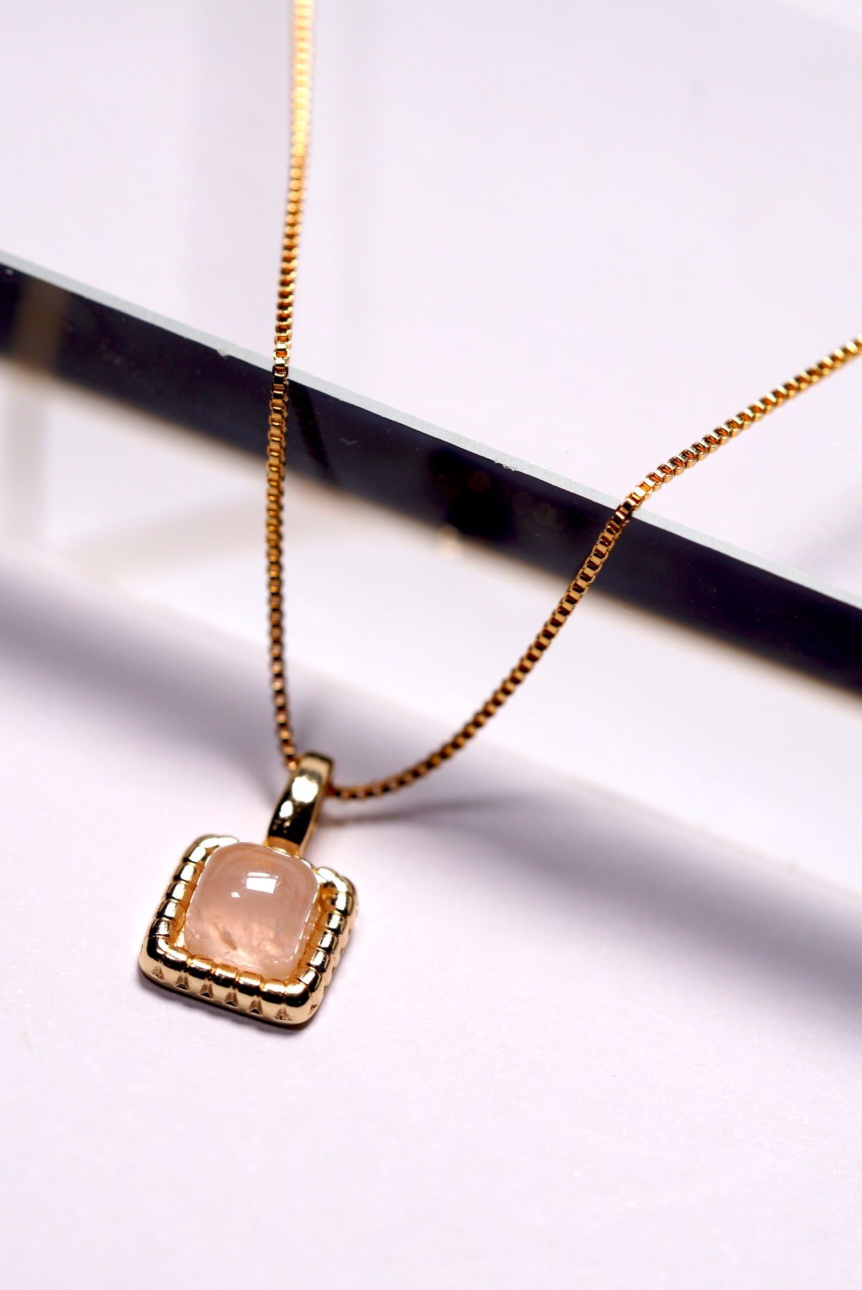 Rose Quartz Necklace and Earring Set