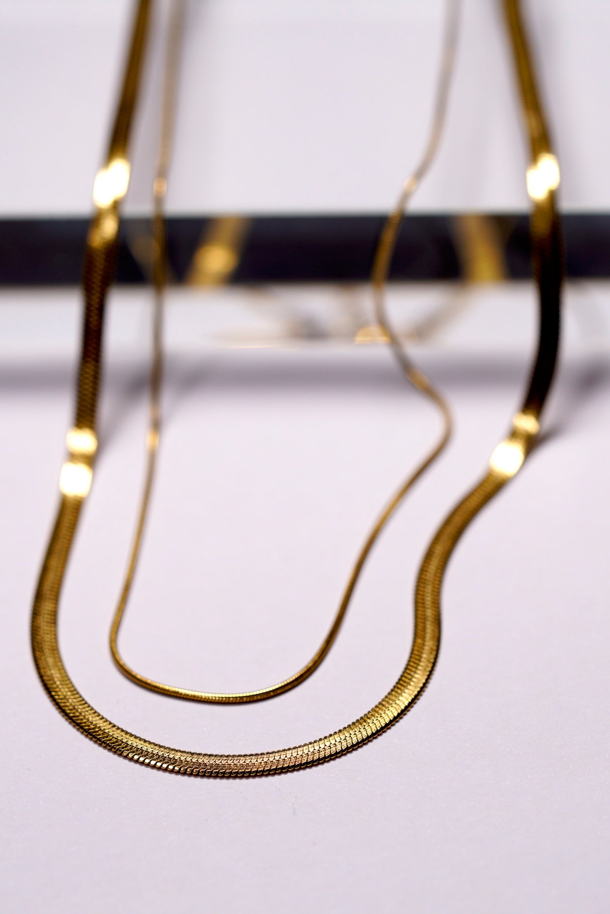 Double Layer Gold Plated Snake Chain Necklace