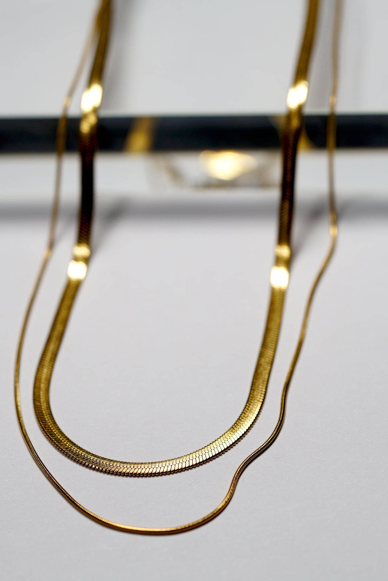 Double Layer Gold Plated Snake Chain Necklace