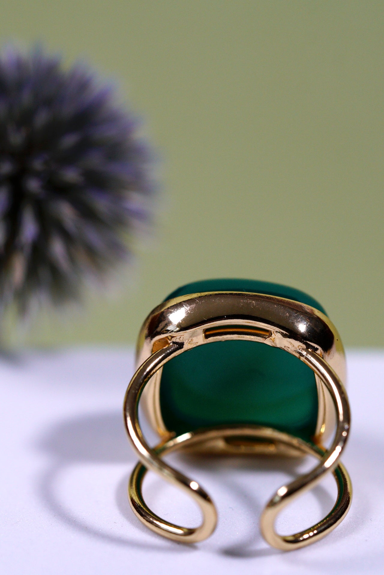 Green Quartz Cuff Statement Ring