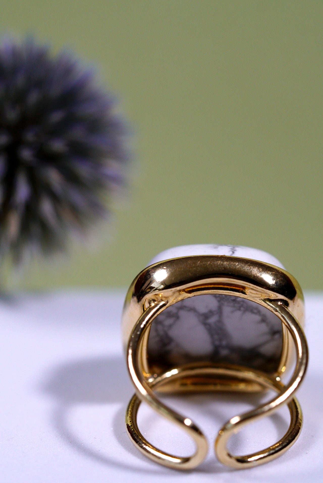 White Howlite Statement Ring