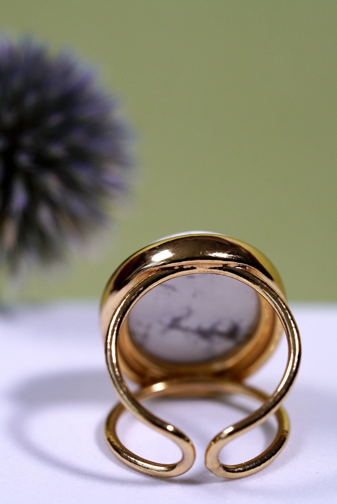 White Howlite Cuff Ring