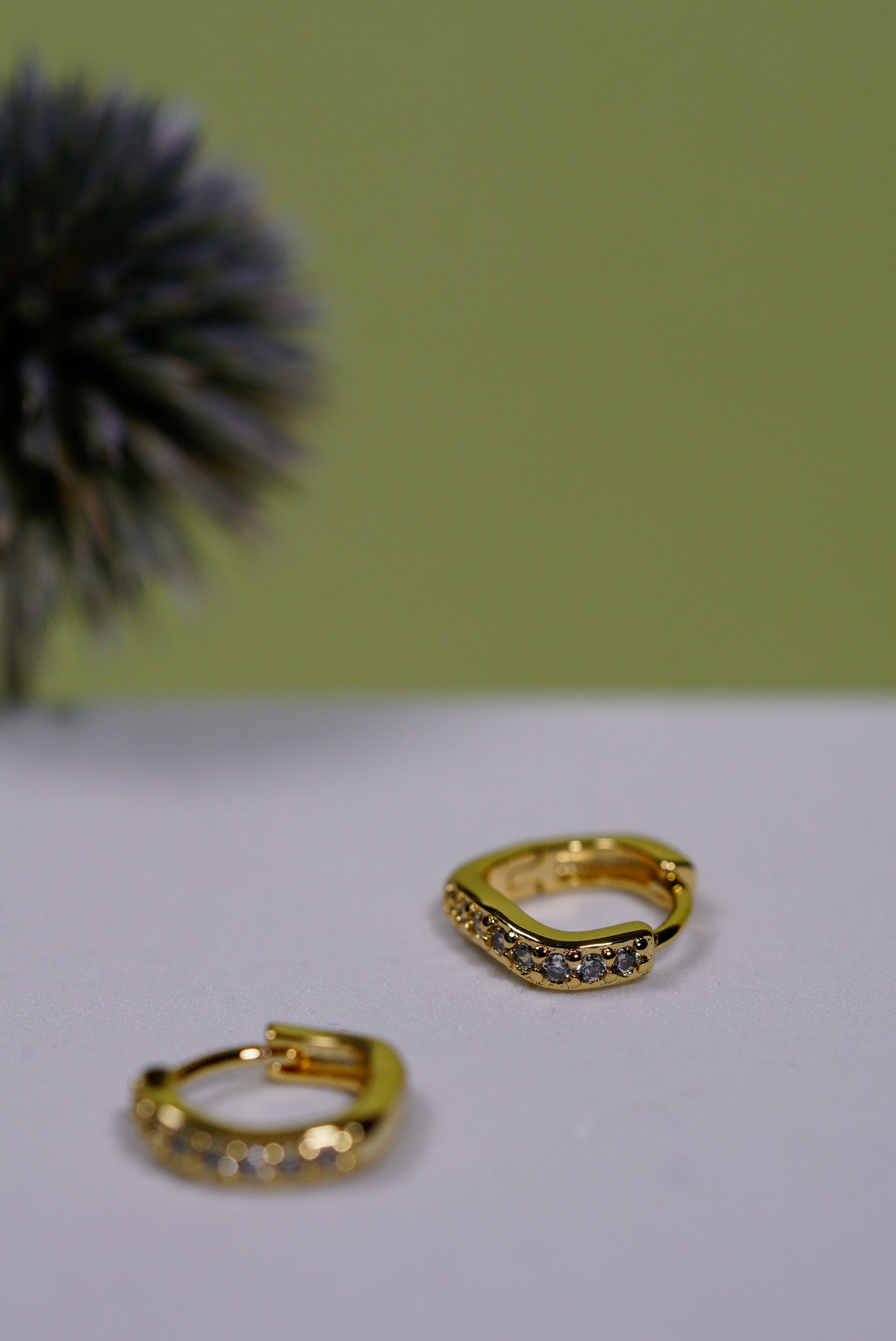 Gold Plain Huggie Hoop Earrings