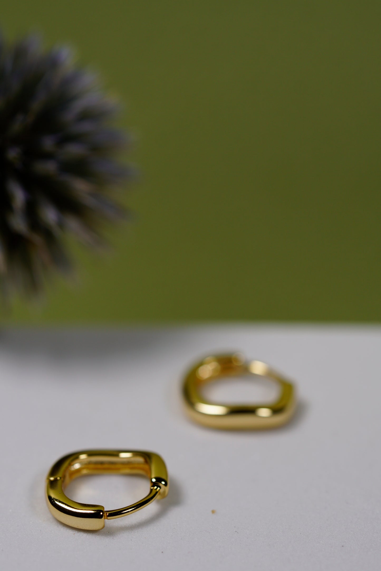 Gold Plain Huggie Hoop Earrings