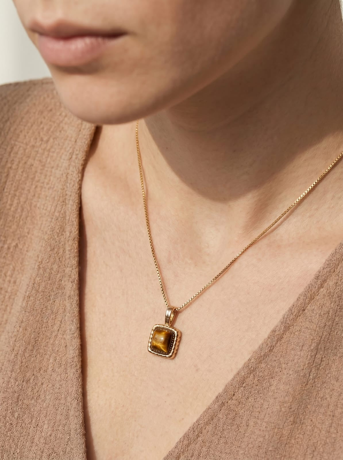 TIger's Eye Necklace and Earring Set