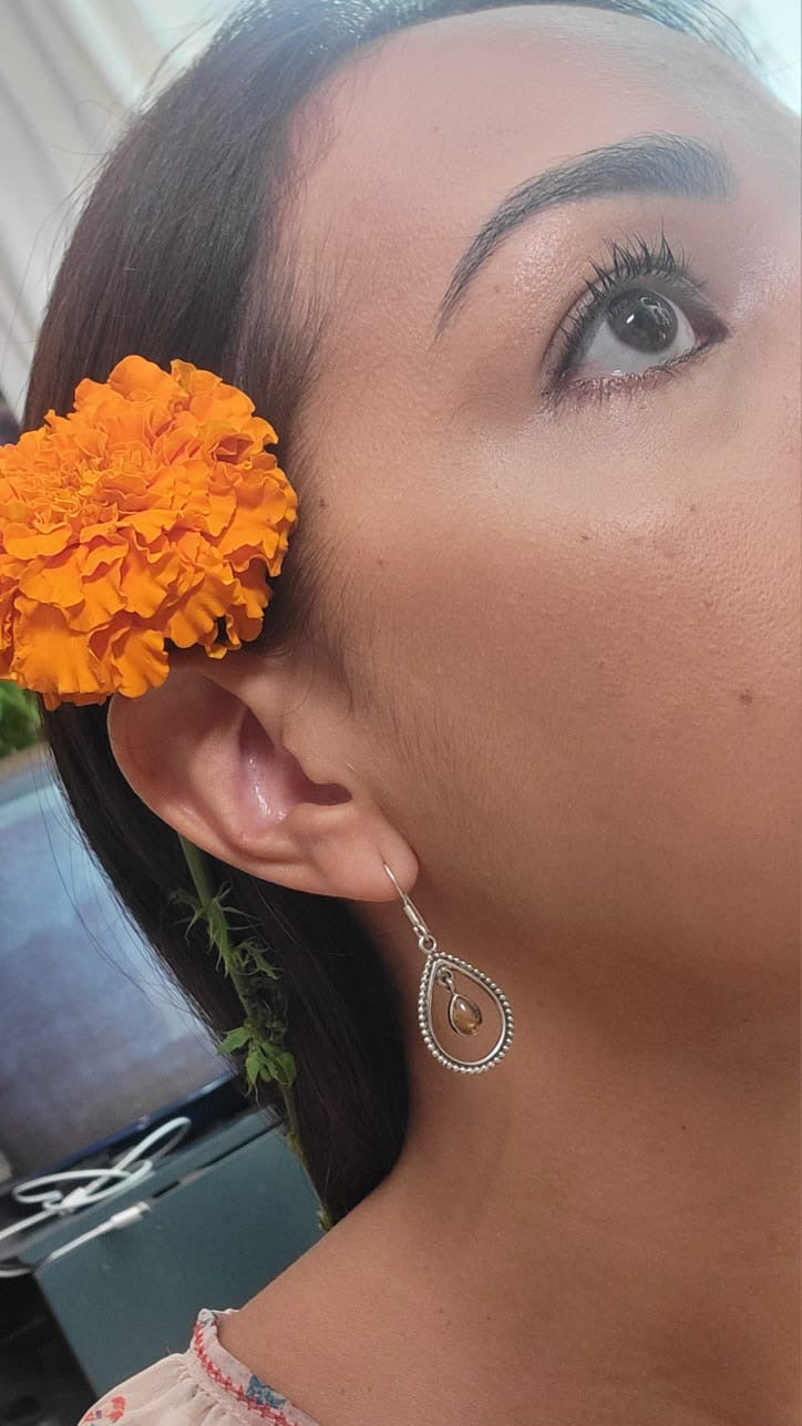 Citrine Sterling Silver Dangle Earring