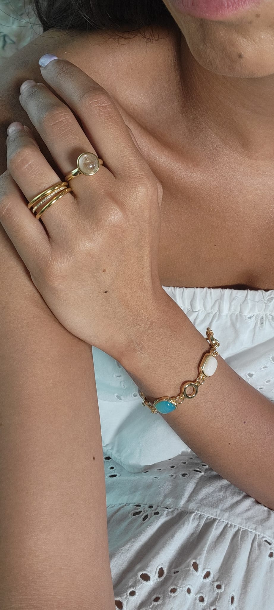 Quartz Gold-Plated  Ring
